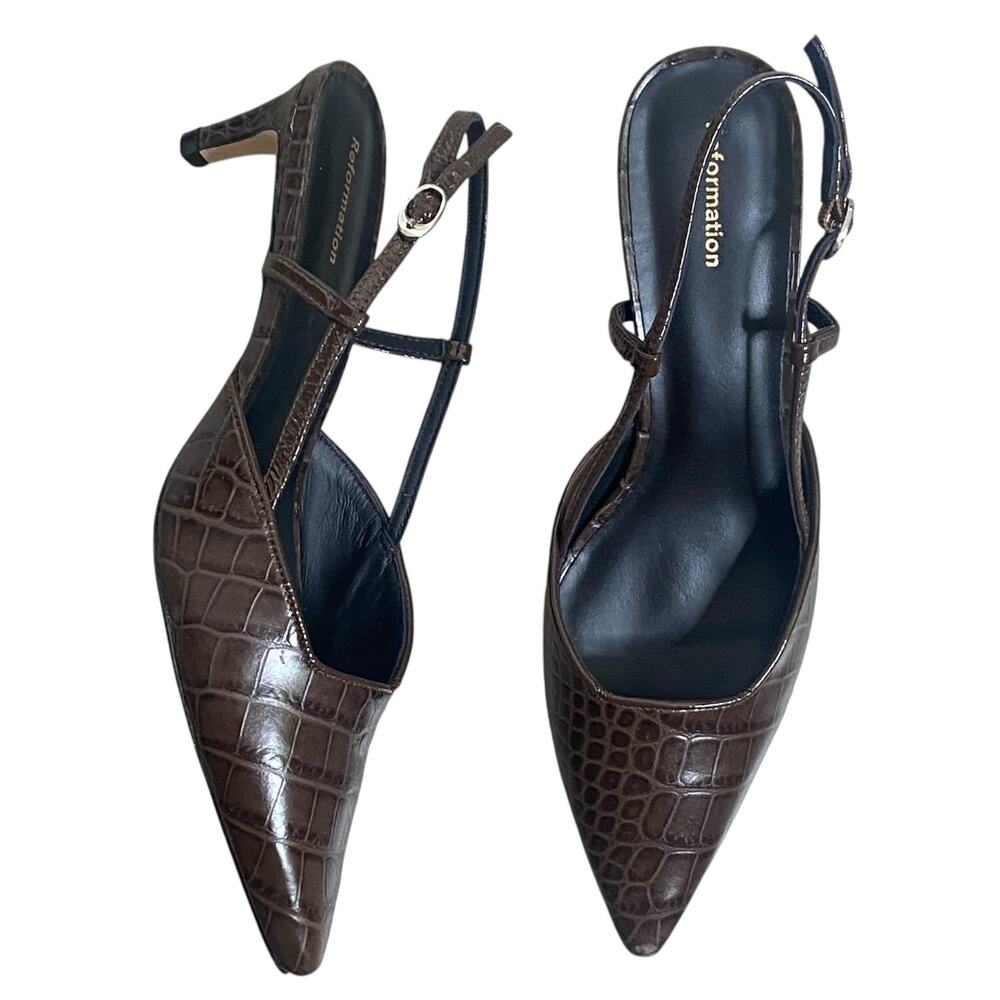 Reformation Brown Wilder Slingback Heel 7